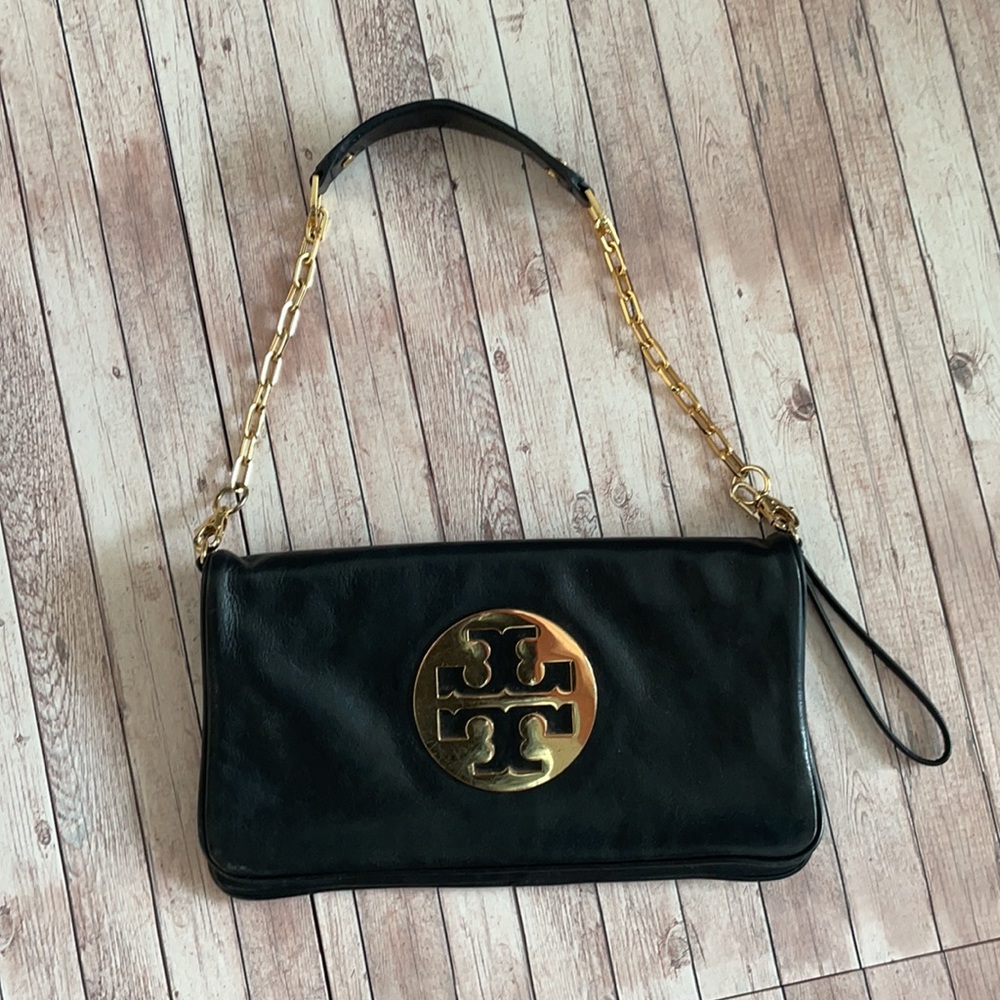 Tory Burch Rare leather wristlet combo bag black